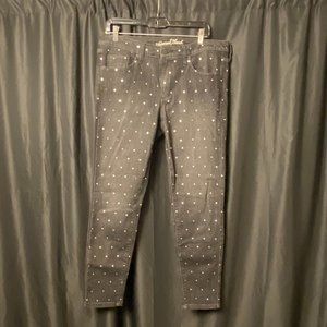 Universal Thread Black and Silver Polka Dotted Jeans